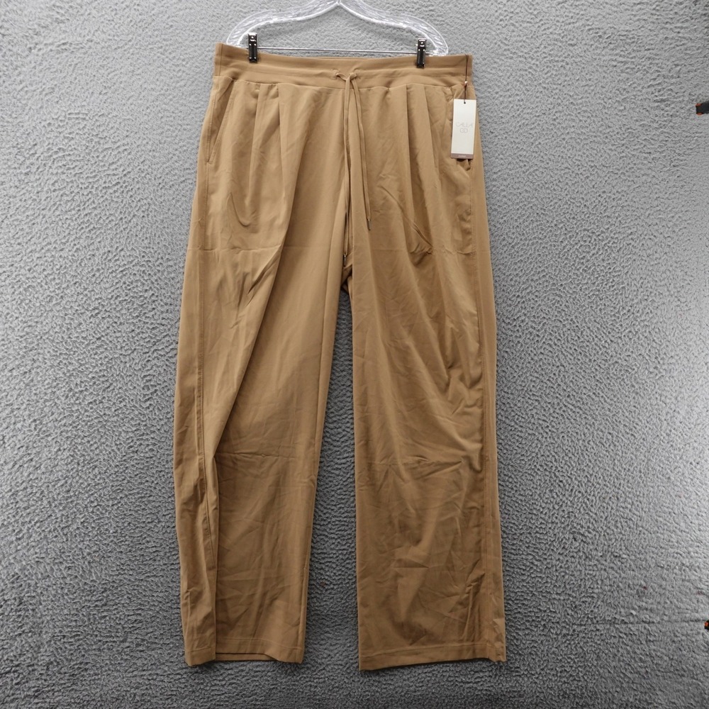 CALIA TrueLight Wide Leg Lounge Pants Brown XXL Long‎ Drawstring Lightweight NWT